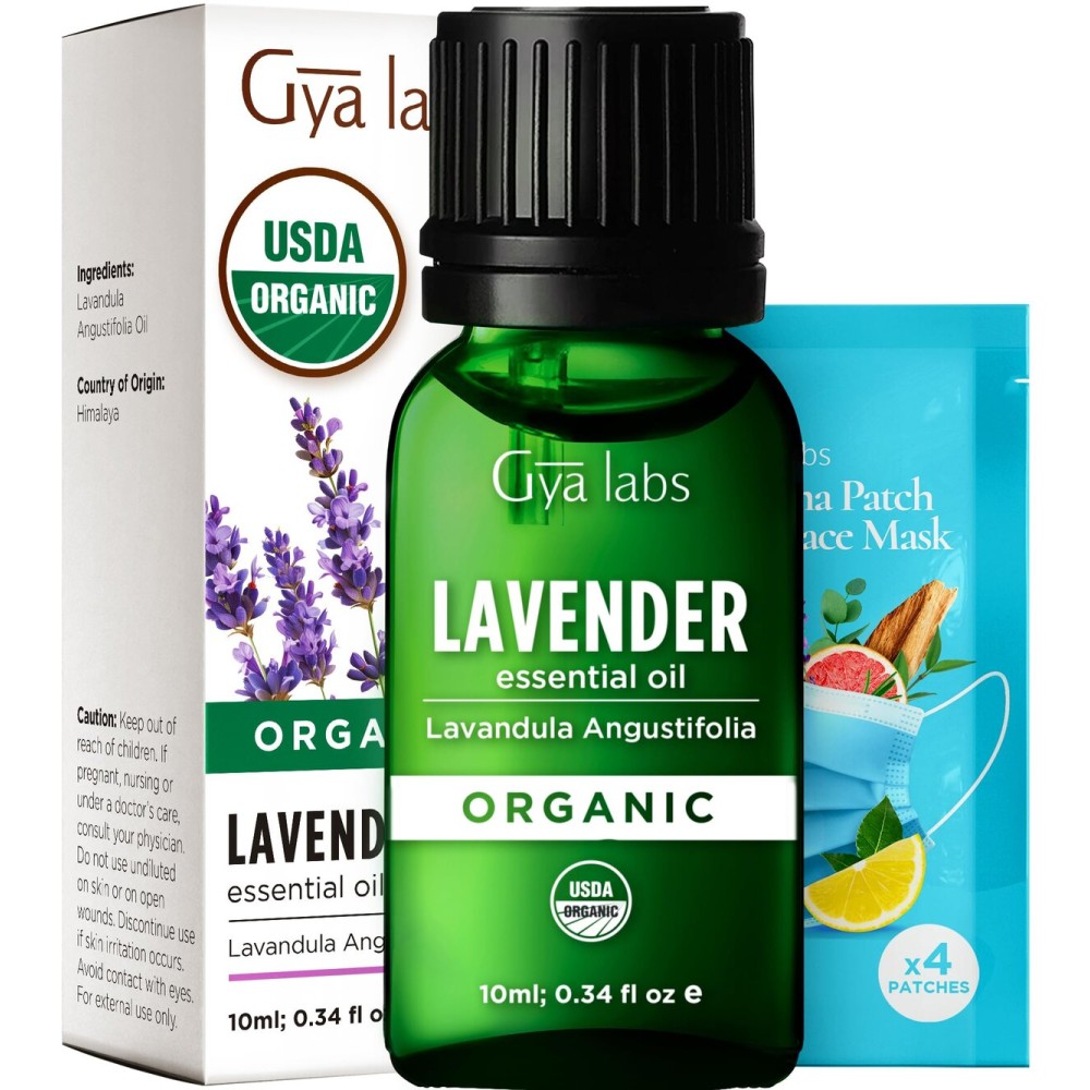 Gya Labs Organic Lavender Essential Oil - 0.34 Fl Oz - for Skin, Hair, Diffuser, Aromatherapy, DIY Candle Making Scents