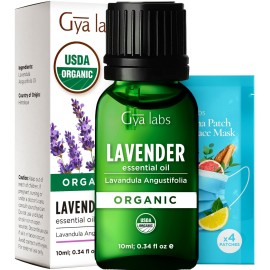 Gya Labs Organic Lavender Essential Oil - 0.34 Fl Oz - for Skin, Hair, Diffuser, Aromatherapy, DIY Candle Making Scents