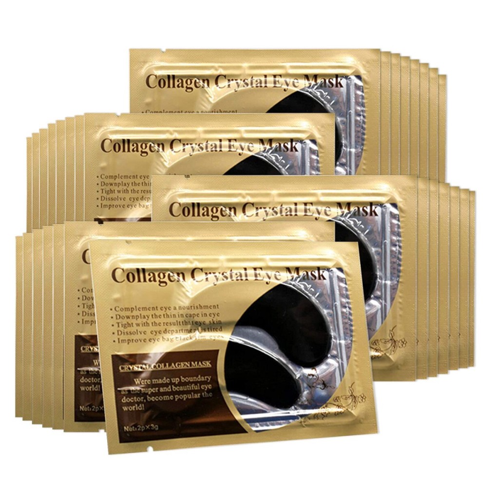 Permotary 30 Pairs Gel Collagen Eye Pads,Crystal Collagen Under Eye Mask for Moisturizing,Reducing Fine Lines&Dark Circles& Puffy Eyes Under Eye Patch for Women Men, Black