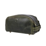 10 Premium Leather Toiletry Travel Pouch With Waterproof Lining Black Color | King-Size Handcrafted Vintage Shaving Kit By Aaron Leather Goods