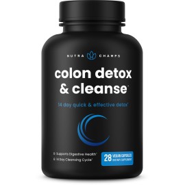NutraChamps Colon Cleanse & Detox for Weight Loss [14 Day Quick Cleanser] Safe & Effective Formula with Probiotic & Digestive Enzymes for Constipation Relief