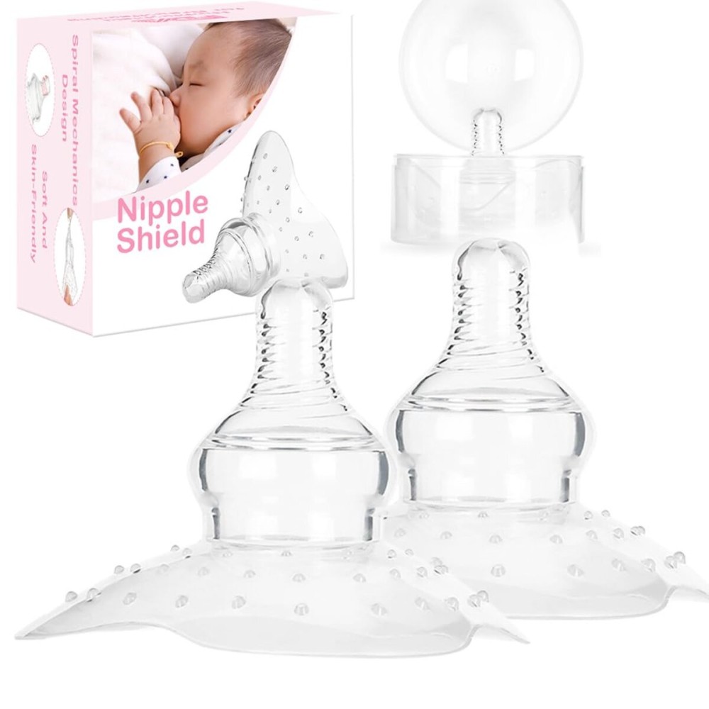 2 Pack Nipple Shields for Nursing Newborn 20mm, Nippleshield for Breastfeeding Nursing Mothers with Inverted & Sore Nipple with Carrying Case