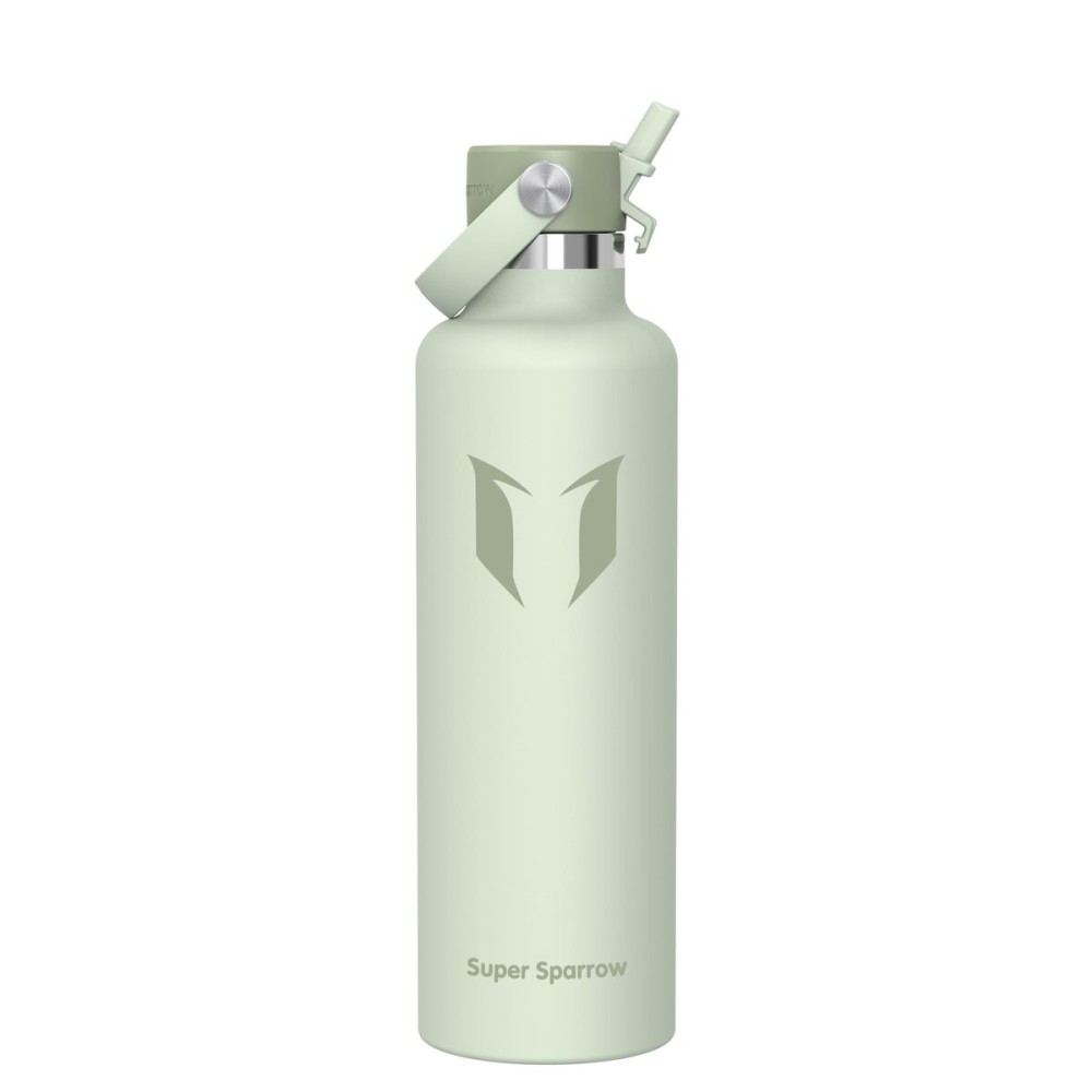 Super Sparrow Insulated Water Bottle - 34 Oz - Standard Mouth FlipFlow Flask - BPA Free, Leak Proof Drink Bottle- Ergonomic Straw Water Bottles for Work, Gym, Travel, Sports
