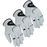 Apical Premium Leather Golf Glove Stable Grip Mens Golf Gloves Durable Value Pack (Pack of 3) Genuine Cabretta Leather Golf Gloves Men Left Hand (Regular Sizes) (Large, Left Handed)