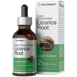 Horbach Licorice Root Extract | 2 fl oz | Alcohol Free Tincture | Vegetarian Liquid Supplement | Non-GMO & Gluten Free