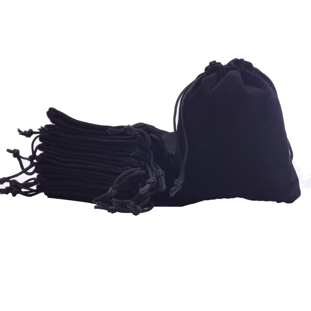 Sansam 20pcs Black Velvet Drawstrings Gift Bags Jewelry Pouches for Wedding Favors, Candy Bags, Party Favors, 5.2x7.2\'\'