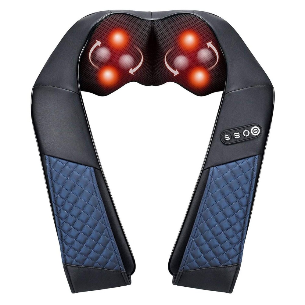 EAshuhe Neck and Shoulder Massager with Heat Shiatsu Back Massage Pillow with 3D Deep Tissue Kneading for Foot, Legs, Body Muscle Pain Relief, Use at Home, Office & Car