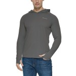 baleaf Men\'s Sun Protection Hoodie Shirt UPF 50+ Long Sleeve UV SPF T-Shirts Rash Guard Fishing Swimming Lightweight Deep Gray XXL