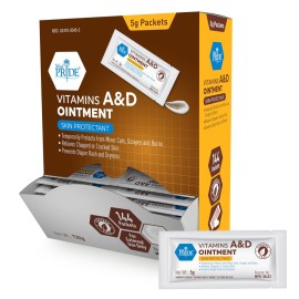 MED PRIDE Vitamins A&D Ointment Packets for Skin Relief -Vitamin A & D Skin Protectant Ointment, 5g Packets, 144-Count, for Body Chaffing, Diaper Rash, Cuts, Dry-Cracked Hands/Feet/Face