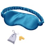 Silk Sleep Mask Eye Mask Blindfold with Double Layer Silk Filling and Elastic Strap for Full Night\'s Sleep, Travel and Nap, Eye Cover Eyeshade with Luxury Bag and Ear Plugs by OLESILK (Royal Blue)
