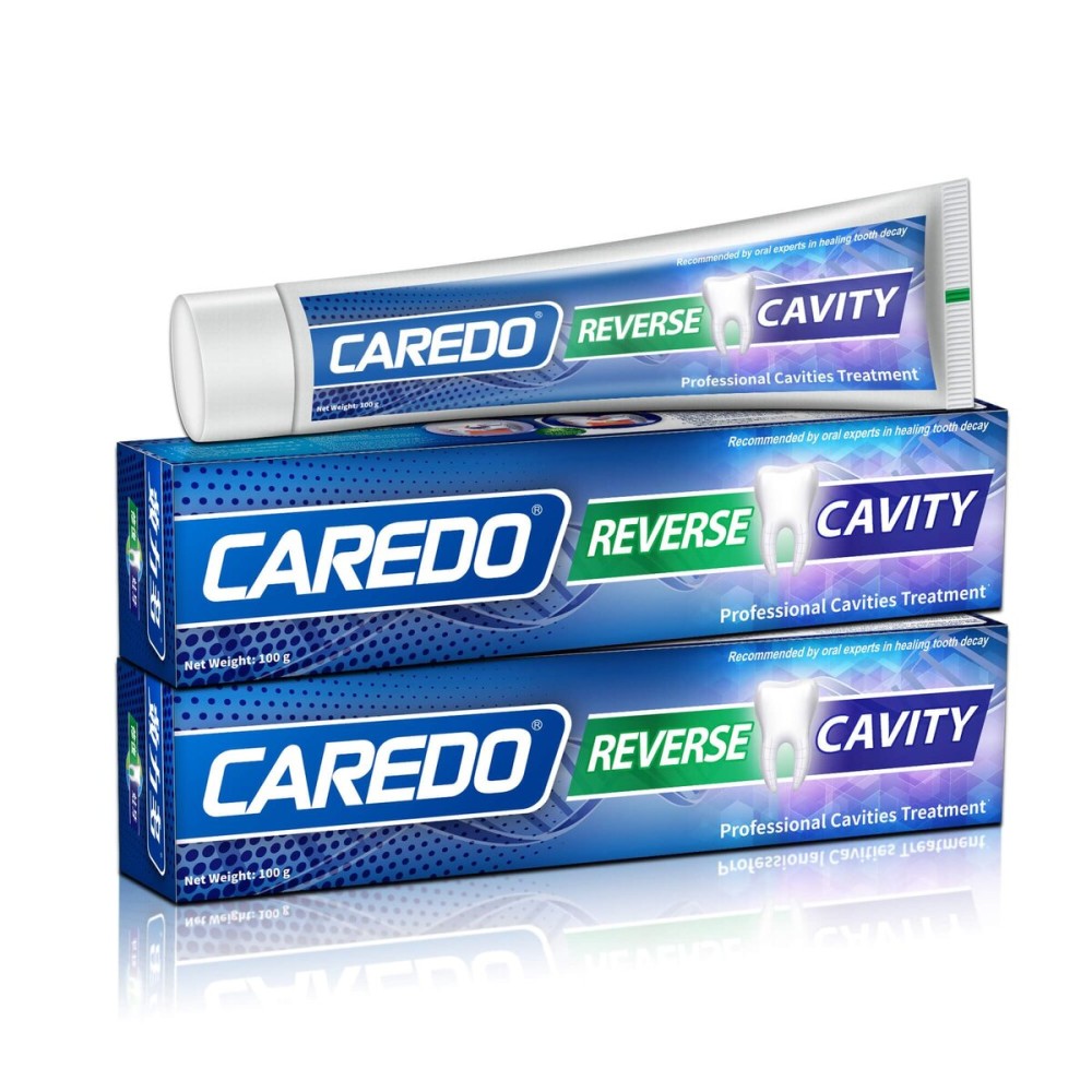 CAREDO Cavity Reversal Hydroxyapatite Toothpaste for Adults, Cavity Tooth Filler as Home Cavity Repair, Fluoride Free Reverse Cavities Treatment for Tooth Decay Repair, Remineralizing Repair 2-Pack
