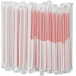 DuraHome Clear Plastic Straws Individually Wrapped 1000 Pack - 8 inch Drinking Straw, BPA Free - Restaurant Style Disposable Straws 0.24 Wide, Bulk Set