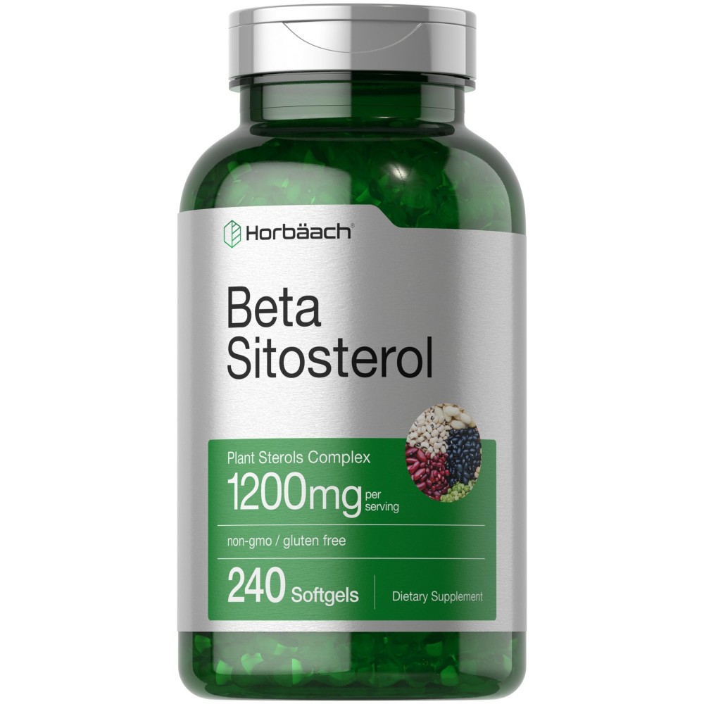 Horbach Beta Sitosterol 1200mg | 240 Softgel Capsules | Mega Strength | Plant Sterols Complex | Non-GMO, Gluten Free Supplement