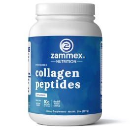 Zammex Collagen Peptides Powder, 90 Servings, Unflavored Instant Powdered, Pure Hydrolyzed Collagen Protein Powder (Type I, III) 100% Grass Fed, Paleo & Keto, Non-GMO, for Skin Hair Nail Joint
