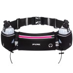 PYFK Running Belt with Water Bottles, Hydration Belt for Men and Women, Water Bottle Holder Running Pouch Water Belt, Fanny Pack Fits 7 inches Phones, Waist pack for Runner Jogging (rose red)