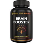 Vital Vitamins Brain Supplements with Bacopa Monnieri - for Memory and Focus - Nootropic Brain Booster - Caffeine-Free Support for Adults & Seniors - Non-GMO, 30-Day Supply, 30 Capsules