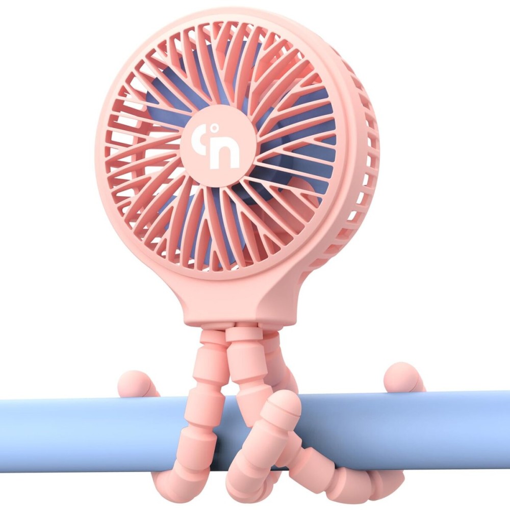 HomeLifairy Portable Stroller Fan, USB or Rechargeable Battery Operated with 3 Speeds and 360Rotate, Cooling Clip On for Baby Crib Travel Car Seat Pink