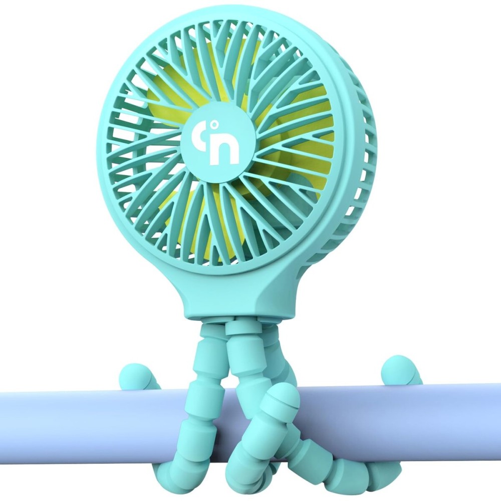 HomeLifairy Portable Stroller Fan, USB or Rechargeable Battery Operated with 3 Speeds and 360Rotate, Cooling Clip On for Baby Crib Travel Car Seat Blue