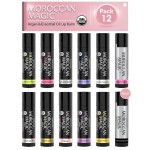 Moroccan Magic Organic Lip Balm & SPF15: 12 Piece Variety Pack Gift Set | Organic Argan and Essential Oils | Smooth | Natural | Non-Toxic | Cruelty Free | 12 Pack