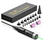 EZshoot Bore Sight Laser Kit Bright Green Laser BoreSighter with Big Button Switch for .17 to 12GA Caliber