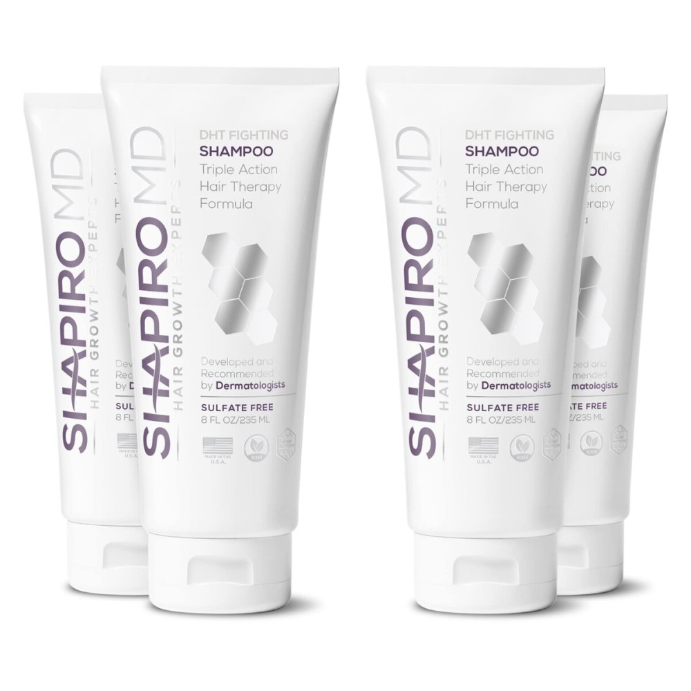 Shapiro MD Hair Growth Experts Hair Loss Shampoo | DHT Fighting Vegan Formula for Thinning Hair Developed by Dermatologists | Experience Healthier, Fuller and Thicker Looking Hair | 4 Month Supply