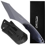 OERLA TAC OL-0022P Python Fixed Blade Outdoor Duty Straight Knife - Full Tang 420HC Stainless Steel Field Camping With G10 Handle, Waist Clip, EDC Kydex Sheath (Black)