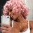 PHOENIXFLY Short Pink Afro Wigs With Bangs - Curly Synthetic Wigs for Black Women - Heat Resistant, Free Wig Caps