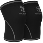 Iron Bull Strength Knee Sleeves 7mm (1 Pair) - Compression Brace & Knee Sleeve For Weightlifting, Powerlifting & Cross Training - Knee Support for Squats - Men & Women (Small/Grey)