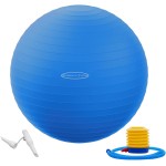Fitvids Anti-Burst and Slip Resistant Exercise Ball Yoga Ball Fitness Ball Birthing Ball with Quick Pump, 2,000-Pound Capacity, Blue, 18-inch, S