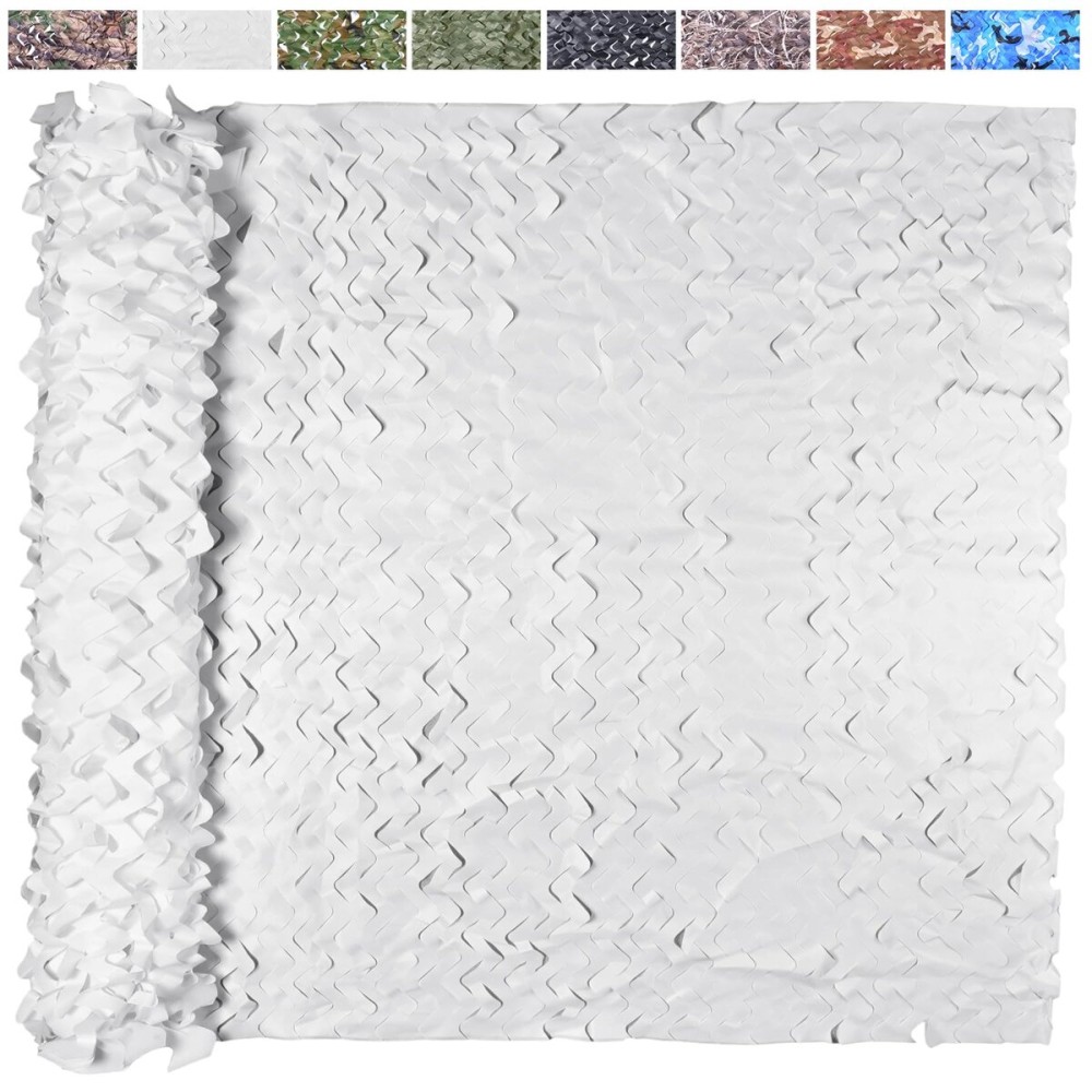 Yeacool Camouflage Netting Military Camo Nets for Party Decoration Hunting Sunshade Camping Shooting(Snowstorm, 49.2ftx4.9ft,15mx1.5m)