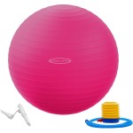 Fitvids Anti-Burst and Slip Resistant Exercise Yoga Ball with Quick Pump 48-55cm, M, Pink