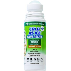 Hempvana Cold As Ice Pain Relief Roll-On, Fast-Acting Menthol Pain Gel w/Hemp Seed Extract, AS SEEN ON TV, Cooling Arthritis Pain Relief