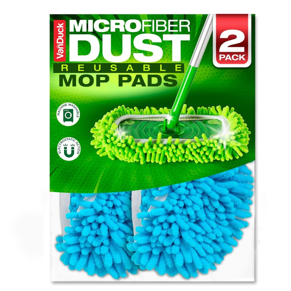 VanDuck Dust Mop Refill Compatible with Swiffer Sweeper (2 Pack) - Microfiber Pet Heavy Duty Dry Cloth Refills - Reusable Mop Pad (Handle is Not Included)