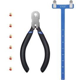Zonon Bow String Nocking Points Pliers Strings Knock Set T Shape Bow Square Ruler Nocking Buckle Pliers Recurve Turning Kit Archery(Dark Blue)