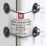 HavenHause Child Safety Lock for Refrigerator, Cabinet, Drawer & Door - Easy Installation with Strong Adhesive and Heavy-Duty Steel Cable for Home, School, Office - Key Operated - Black (Pack of 2)