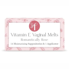 Femallay Organic Vaginal Melts - Romantically Rose - 100% Natural Relief for Dryness, Odor & Daily Feminine Discomfort - 14 Count + Applicator