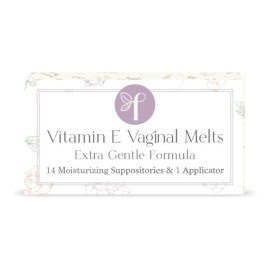 Femallay Organic Vitamin E Vaginal Melts - Relief for Menopause Dryness & Irritation - 14 Count + Applicator