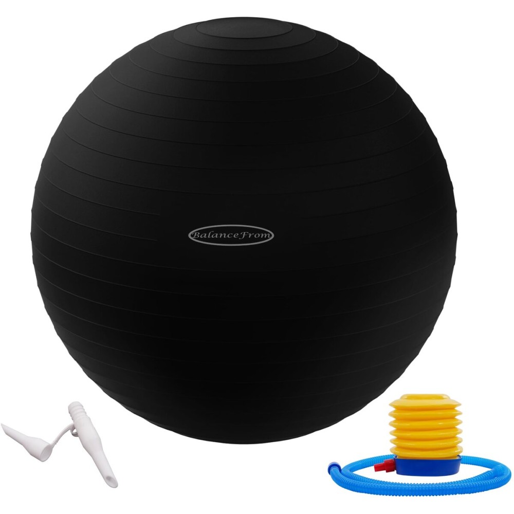 Fitvids Unisex Adult 34-inch, XXL Exercise Ball, Black, 78-85cm XXL US