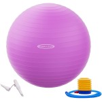 Fitvids Anti-Burst and Slip Resistant Exercise Yoga Ball with Quick Pump 38-45cm, S, Purple