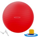 Fitvids Anti-Burst and Slip Resistant Exercise Yoga Ball with Quick Pump 68-75cm, XL, Red