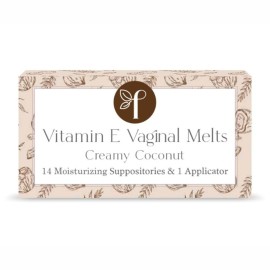 Femallay Organic Vaginal Melts - Coconut - 100% Natural Relief for Dryness, Odor & Daily Feminine Discomfort - 14 Count + Applicator