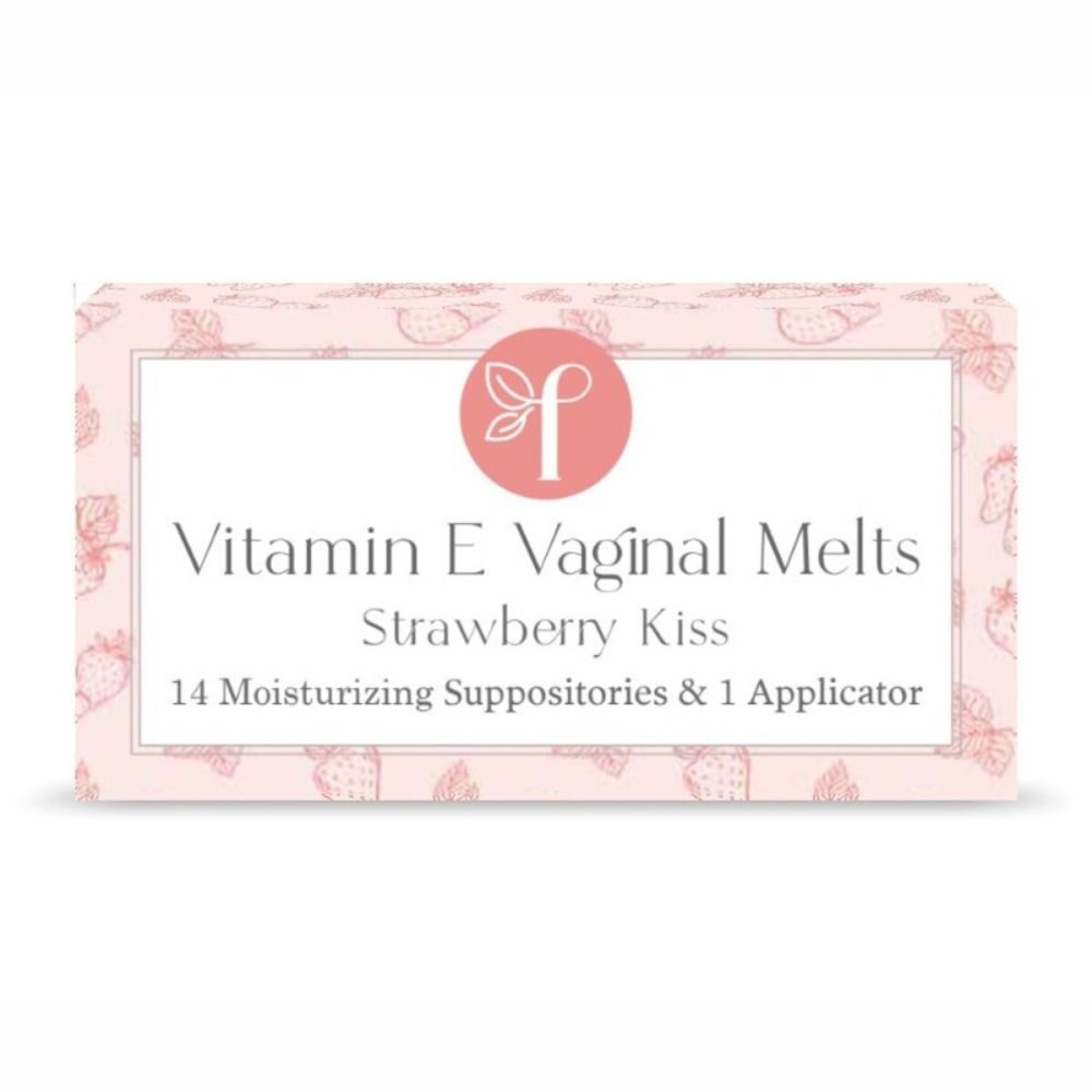 Femallay Organic Vaginal Melts - Strawberry - 100% Natural Relief for Dryness, Odor & Daily Feminine Discomfort - 14 Count + Applicator
