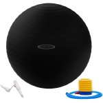 Fitvids Unisex Adult 26-inch, Exercise Ball, Black, 58-65cm L US