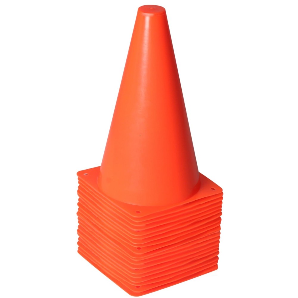 Alyoen 9 inch Orange Traffic Cones, Plastic Sport Cones, Soccer Training Cones for Outdoor Activity & Festive Events (Sets of 10/15/ 20)