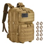 R.SASR Military Tactical Backpack for Men, 40L Army 3 Days Large Rucksack with Molle System(Tan-01)