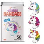 BioSwiss Bandages, Unicorn Shaped Self Adhesive Bandage Set, Latex Free, Sterile Wound Care, 50 Count