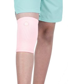 KARM Kids Knee Brace Sleeve - Youth Knee Compression Sleeve for Kids, Child - Support for Pain, Sports, Football, Basketball, Gymnastics, Recovery, Boys & Girls (Light Pink)