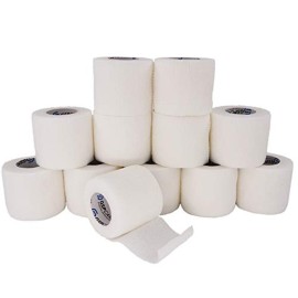 Self Adherent Cohesive Bandages Wrap 12 Count 2 x 5 Yards, Medical Tape, Adhesive Flexible Breathable First Aid Non Woven Rolls, Stretch Athletic, Ankle Sprains & Swelling Sports