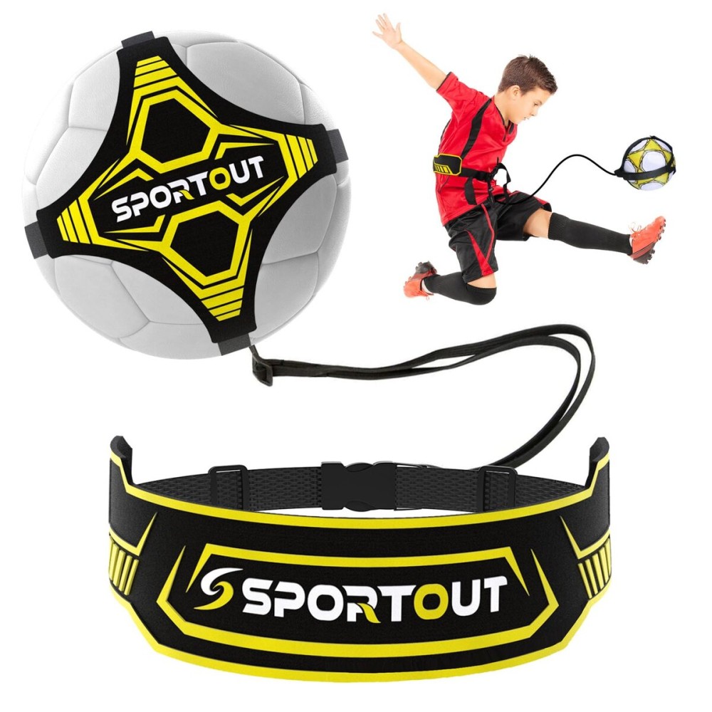 Sportout Soccer/Volleyball Training Equipment Aid, Solo Soccer Trainer, Football Accessories with Adjustable Waist Belt for Kids Adults