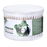 MONCOM Cotton Swabs 500 Count Double Round Thick Tips | Biodegradable Eco-Friendly Strong Wooden Sticks Cotton Swabs For Ears | Firm Qtips cotton swabs | Natural Cotton Buds, 3 inch, One Small box